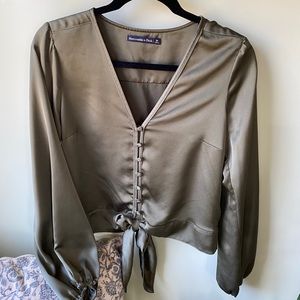 Abercrombie Satin Tie Top
